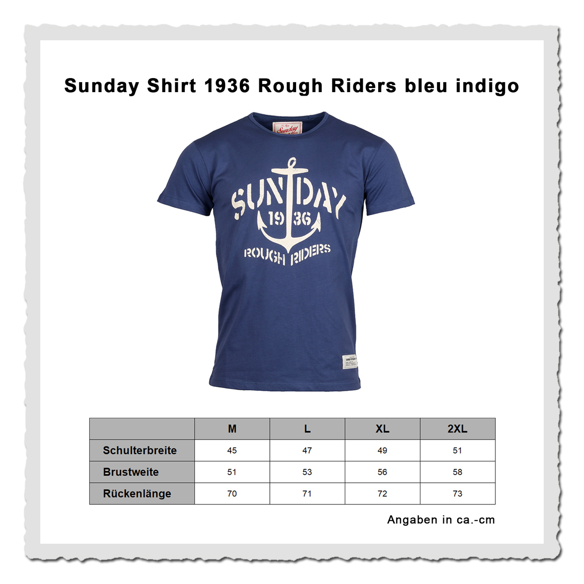 Vintage-inspiriertes Herren-T-Shirt in Blau mit maritimem Ankerdesign und Retro-Schrift